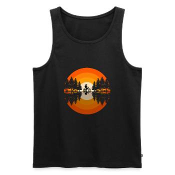 MTB Mountainbike - Männer Premium Bio Tank Top - Schwarz - Vorne - Michal (187cm)