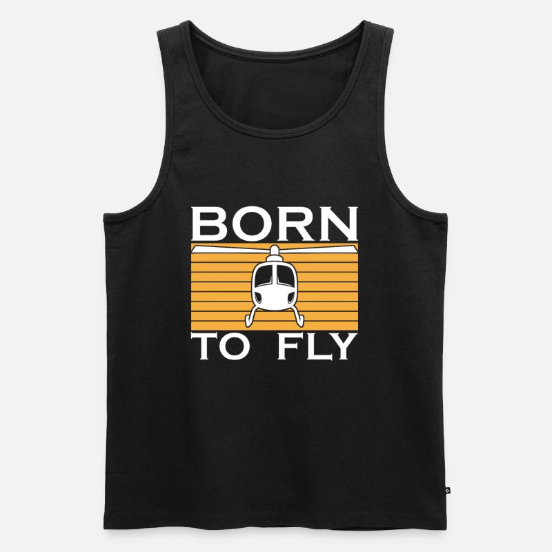 Helikopter Hubschrauber Pilot Heli - Männer Premium Bio Tank Top - Schwarz