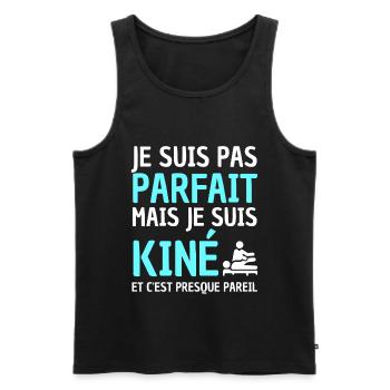 kiné homme parfait - Débardeur bio Premium Homme - noir - Devant - Michal (187cm)