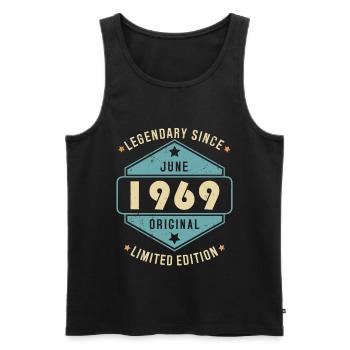 Juin 1969 Vintage Retro Anniversaire - Débardeur bio Premium Homme - noir - Devant - Michal (187cm)