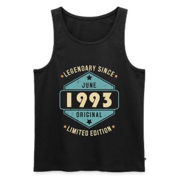 Juin 1993 Vintage Retro Anniversaire - Débardeur bio Premium Homme - noir - Devant - Michal (187cm)