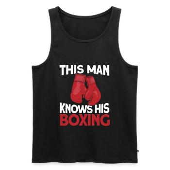 Boxe Boxe Boxe Boxe Combat Fighter - Débardeur bio Premium Homme - noir - Devant - AI Model Male 178 light (178cm)