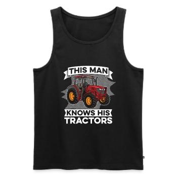 Trekker Tractor Tractor Farmer Farmer - Men's Premium Organic Tank Top - black - Front - Michal (187cm)