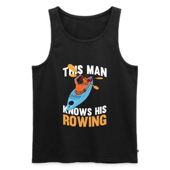 Rowing Rowing Rowing Boat Rowing - Men's Premium Organic Tank Top - black - Front - AI Model Male 178 light (178cm)