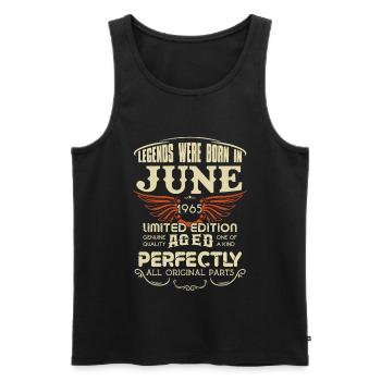 Legends Were Born In June 1965 Birthday - Männer Premium Bio Tank Top - Schwarz - Vorne - Michal (187cm)