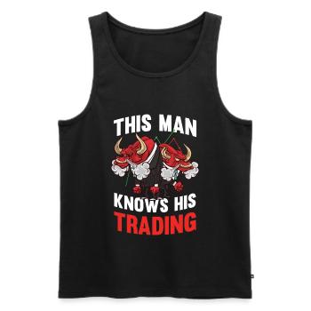 Stock Day Trading Exchange Forex Stock Trader - Débardeur bio Premium Homme - noir - Devant - AI Model Male 178 light (178cm)