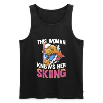 Ski Skifahren Skier - Männer Premium Bio Tank Top - Schwarz - Vorne - AI Model Male 178 light (178cm)