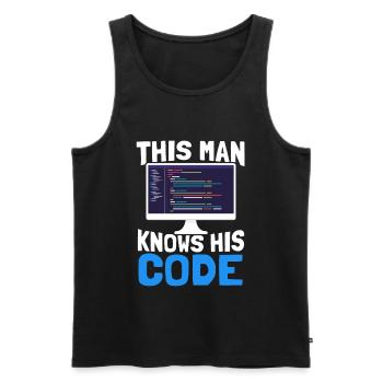 Programmer Coder Software Developer - Men's Premium Organic Tank Top - black - Front - Michal (187cm)