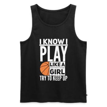 Basketball Basketballer - Men's Premium Organic Tank Top - black - Front - Michal (187cm)