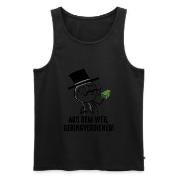 Aus dem Weg Geringverdiener Meme Trader Millionär - Männer Premium Bio Tank Top - Schwarz - Vorne - Michal (187cm)