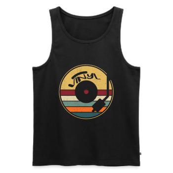 Vinyl LP Record Collector - Men's Premium Organic Tank Top - black - Front - AI Model Male 178 light (178cm)