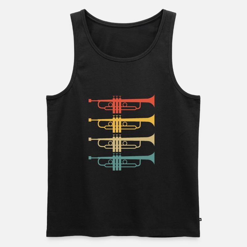 Posaune - Männer Premium Bio Tank Top - Schwarz