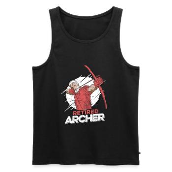 Bogenschütze Bogensport Pfeil Bogen Bogenschießen - Männer Premium Bio Tank Top - Schwarz - Vorne - Michal (187cm)