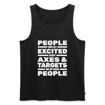 Axe Throw Axe - Men's Premium Organic Tank Top - black - Front - AI Model Male 178 light (178cm)