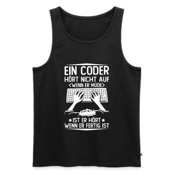 Programmierer Coder Software Entwickler - Männer Premium Bio Tank Top - Schwarz - Vorne - Michal (187cm)