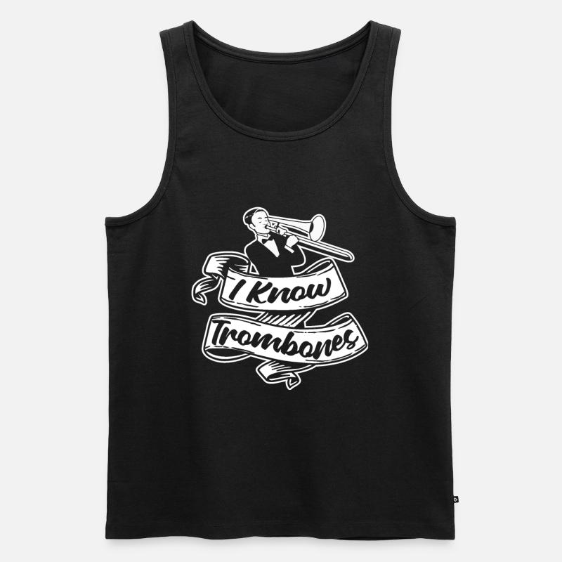 Posaune - Männer Premium Bio Tank Top - Schwarz