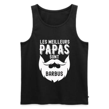 LES MEILLEURS PAPAS SONT BARBUS 2 - Débardeur bio Premium Homme - noir - Devant - Michal (187cm)