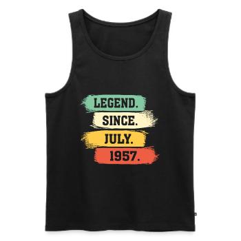 Legend since July 1957 - Männer Premium Bio Tank Top - Schwarz - Vorne - Michal (187cm)