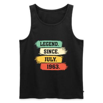 Legend since July 1963 - Männer Premium Bio Tank Top - Schwarz - Vorne - Michal (187cm)