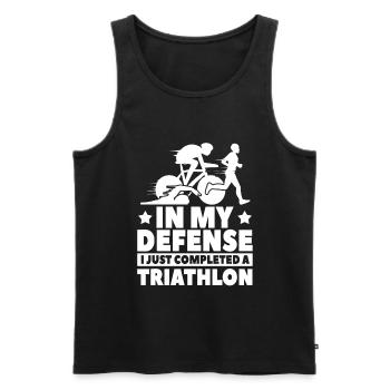Triathlon - Männer Premium Bio Tank Top - Schwarz - Vorne - Michal (187cm)