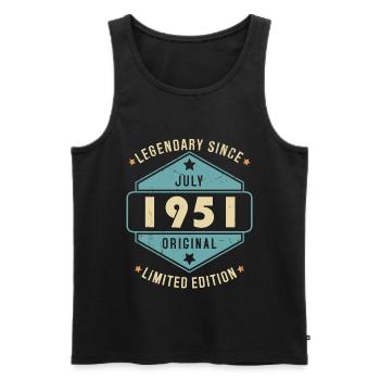 Juillet 1951 Vintage Retro Anniversaire - Débardeur bio Premium Homme - noir - Devant - Michal (187cm)
