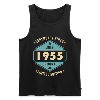 Juillet 1955 Vintage Retro Anniversaire - Débardeur bio Premium Homme - noir - Devant - Michal (187cm)