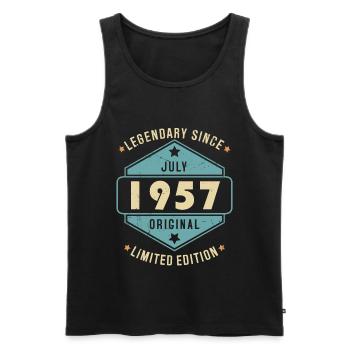 July 1957 Vintage Retro Birthday - Men's Premium Organic Tank Top - black - Front - Michal (187cm)