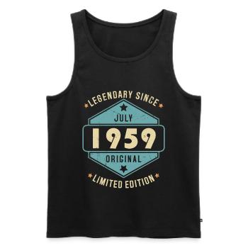 Juillet 1959 Vintage Retro Anniversaire - Débardeur bio Premium Homme - noir - Devant - Michal (187cm)