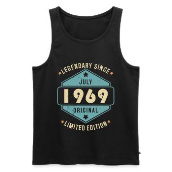 Juillet 1969 Vintage Retro Anniversaire - Débardeur bio Premium Homme - noir - Devant - Michal (187cm)