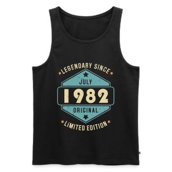 Juillet 1982 Vintage Retro Anniversaire - Débardeur bio Premium Homme - noir - Devant - Michal (187cm)