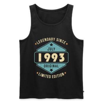 Juillet 1993 Vintage Retro Anniversaire - Débardeur bio Premium Homme - noir - Devant - Michal (187cm)