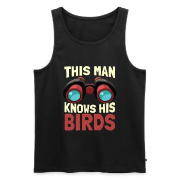 Ornithologues ornithologue ornithologues ornithologiques - Débardeur bio Premium Homme - noir - Devant - AI Model Male 178 light (178cm)