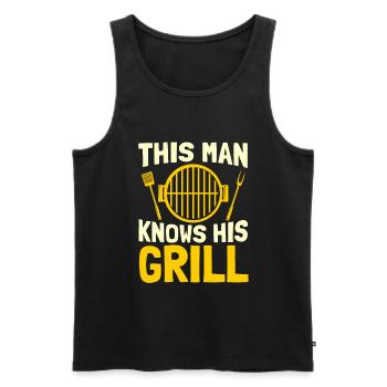 Grill grill master BBQ - Men's Premium Organic Tank Top - black - Front - AI Model Male 178 light (178cm)