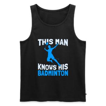 Badminton Federball - Men's Premium Organic Tank Top - black - Front - AI Model Male 178 light (178cm)