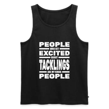 Rugby - Men's Premium Organic Tank Top - black - Front - AI Model Male 178 light (178cm)