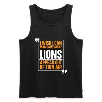 Lion - Men's Premium Organic Tank Top - black - Front - AI Model Male 178 light (178cm)