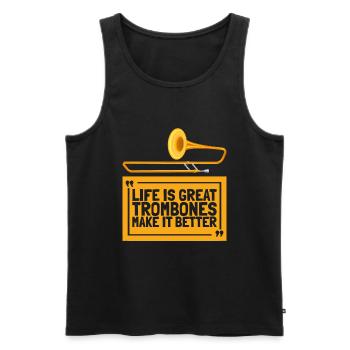 Trombone - Men's Premium Organic Tank Top - black - Front - Michal (187cm)