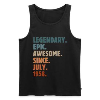 1958 July Vintage Birthday Gift - Men's Premium Organic Tank Top - black - Front - Michal (187cm)