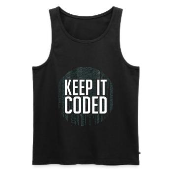 Programmeur Coder Développeur de logiciels - Débardeur bio Premium Homme - noir - Devant - Michal (187cm)