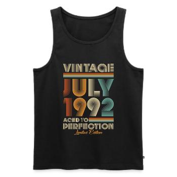 Vintage Aged To Perfection July 1992 - Men's Premium Organic Tank Top - black - Front - Michal (187cm)