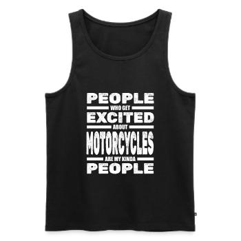 Motorcycle Biker Motorcyclist - Men's Premium Organic Tank Top - black - Front - Michal (187cm)