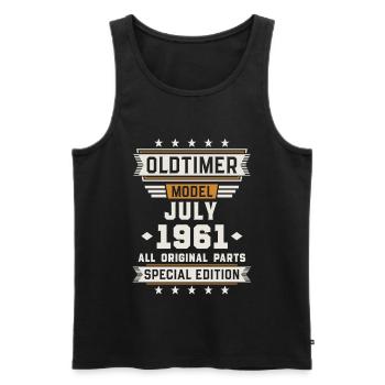 Oldtimer July 1961 Birthday Gift - Men's Premium Organic Tank Top - black - Front - Michal (187cm)