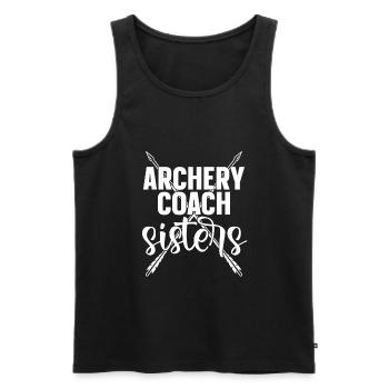 Bogenschütze Bogensport Pfeil Bogen Bogenschießen - Männer Premium Bio Tank Top - Schwarz - Vorne - Michal (187cm)