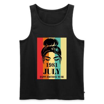 July 1981 Happy Birthday To Me - Männer Premium Bio Tank Top - Schwarz - Vorne - Michal (187cm)
