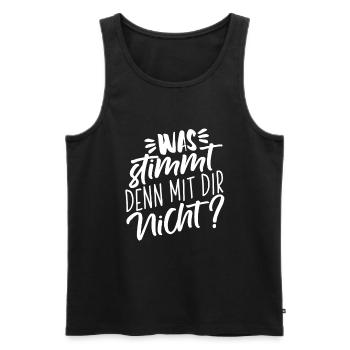 Sarkusmus Spruch Schwarzer Humor Lustiges Ironie - Männer Premium Bio Tank Top - Schwarz - Vorne - Michal (187cm)