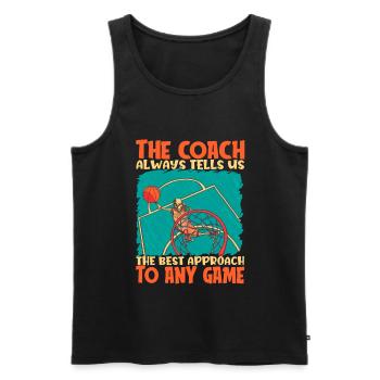 Basketballtrainer Basketball Trainer Coach - Männer Premium Bio Tank Top - Schwarz - Vorne - Michal (187cm)