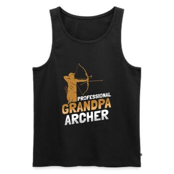 Bogenschütze Bogensport Pfeil Bogen Bogenschießen - Männer Premium Bio Tank Top - Schwarz - Vorne - Michal (187cm)