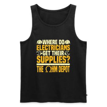 Electrician Electrical Engineer Electronics Technician - Men's Premium Organic Tank Top - black - Front - Michal (187cm)