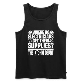 Electrician Electrical Engineer Electronics Technician - Men's Premium Organic Tank Top - black - Front - Michal (187cm)
