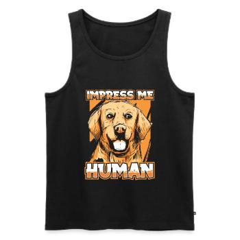 Golden retriever - Débardeur bio Premium Homme - noir - Devant - Michal (187cm)